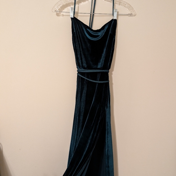 Lucy In The Sky Velvet Maxi Dress in Emerald Green Dress Size Small - Picture 1 of 5